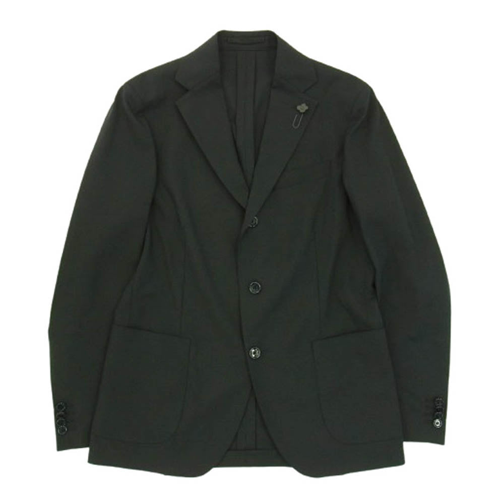 LARDINI ラルディーニ 25SS EASYWEAR イージーウェア テーラードジャケット スラックスパンツ スーツ セットアップ ブラック系 46【新古品】【未使用】【中古】