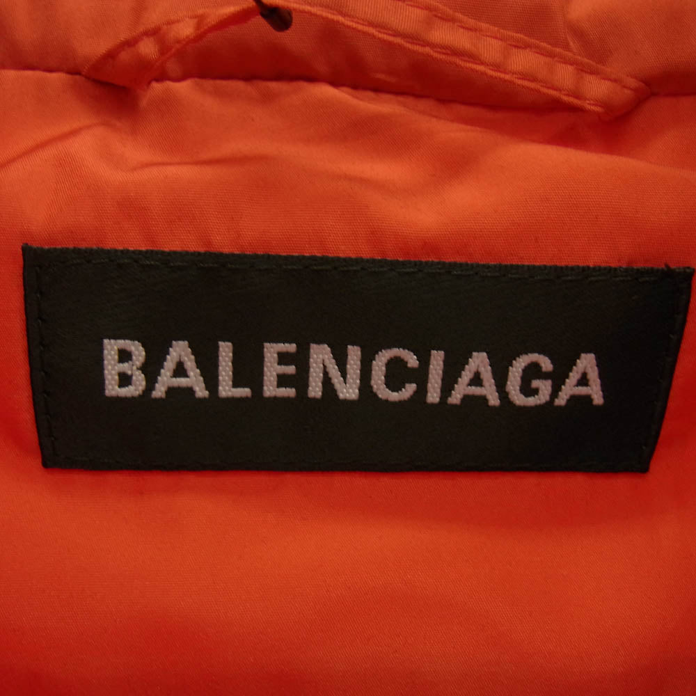 BALENCIAGA バレンシアガ 19AW 556238 TYD36 Logo Raincoat バックロゴ レインコート フーデッドロングジャケット ウィンドブレーカー レッド系 46【極上美品】【中古】