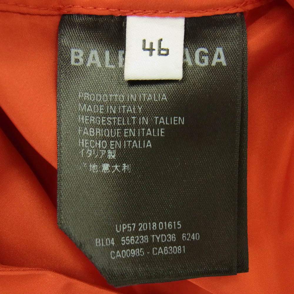 BALENCIAGA バレンシアガ 19AW 556238 TYD36 Logo Raincoat バックロゴ レインコート フーデッドロングジャケット ウィンドブレーカー レッド系 46【極上美品】【中古】