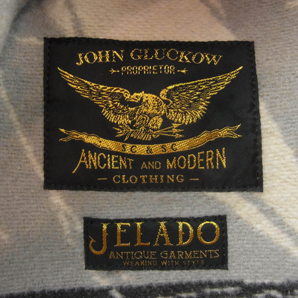 JELADO ジェラード john gluckow ジョングラッコー フード付き ブランケット ジャケット ネイビー系 XL【中古】