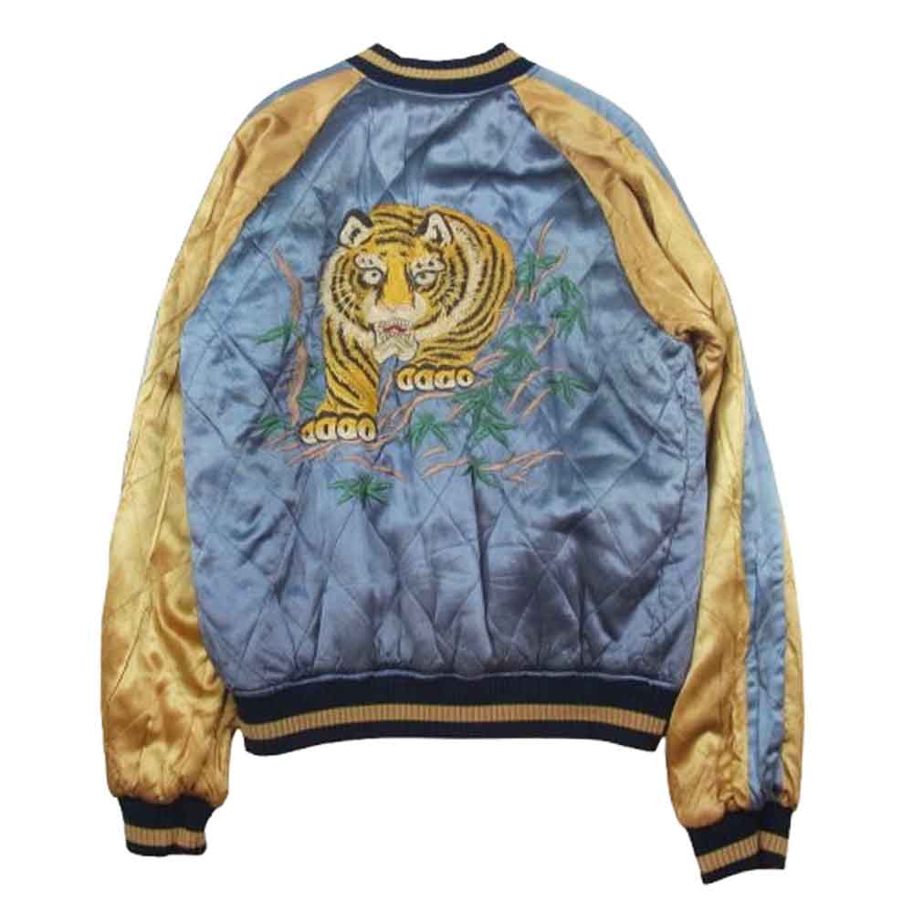 JELADO ジェラード REVERSIBLE SUKA JACKET AIR BORNE × 虎 リバーシブル サテン スカジャン スカ ジャケット エンジ系 L【中古】