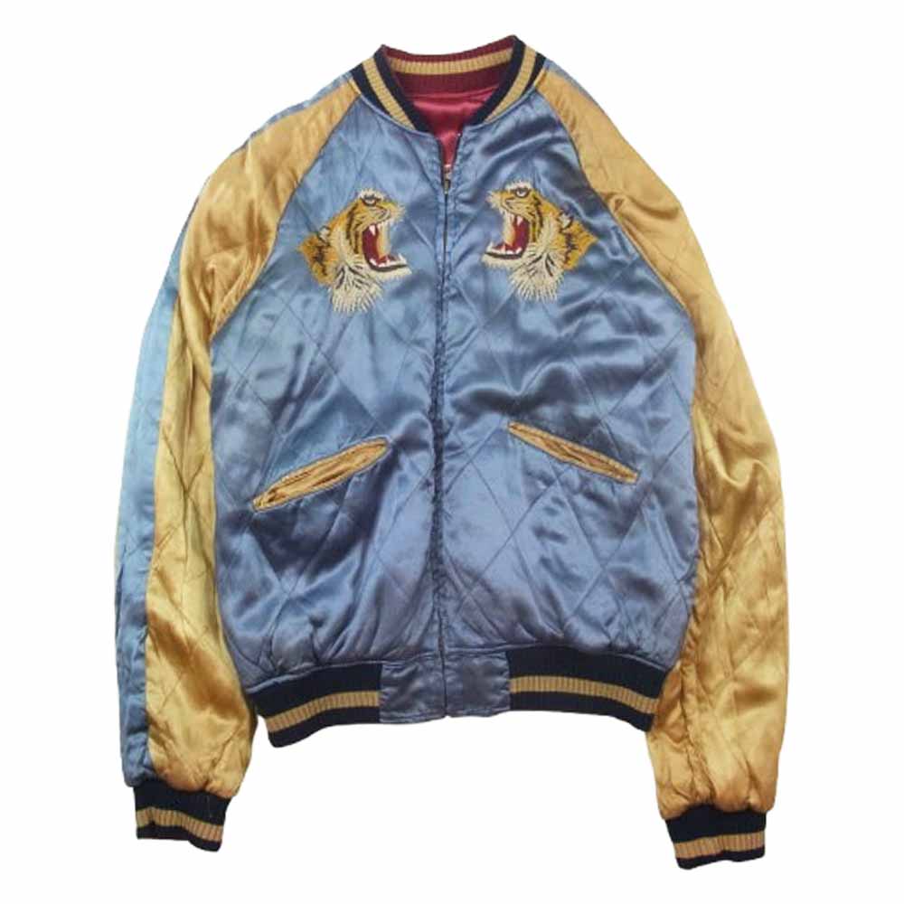 JELADO ジェラード REVERSIBLE SUKA JACKET AIR BORNE × 虎 リバーシブル サテン スカジャン スカ ジャケット エンジ系 L【中古】
