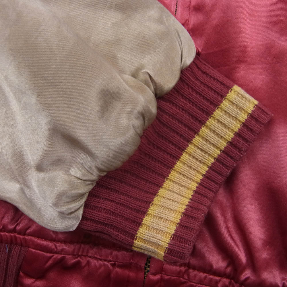 JELADO ジェラード REVERSIBLE SUKA JACKET AIR BORNE × 虎 リバーシブル サテン スカジャン スカ ジャケット エンジ系 L【中古】