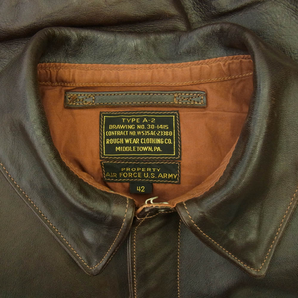 RAINBOW COUNTRY レインボーカントリー Type A-2 ROUGH WEAR ラフウェア 実名復刻 フライト ジャケット ブラウン系 42【中古】