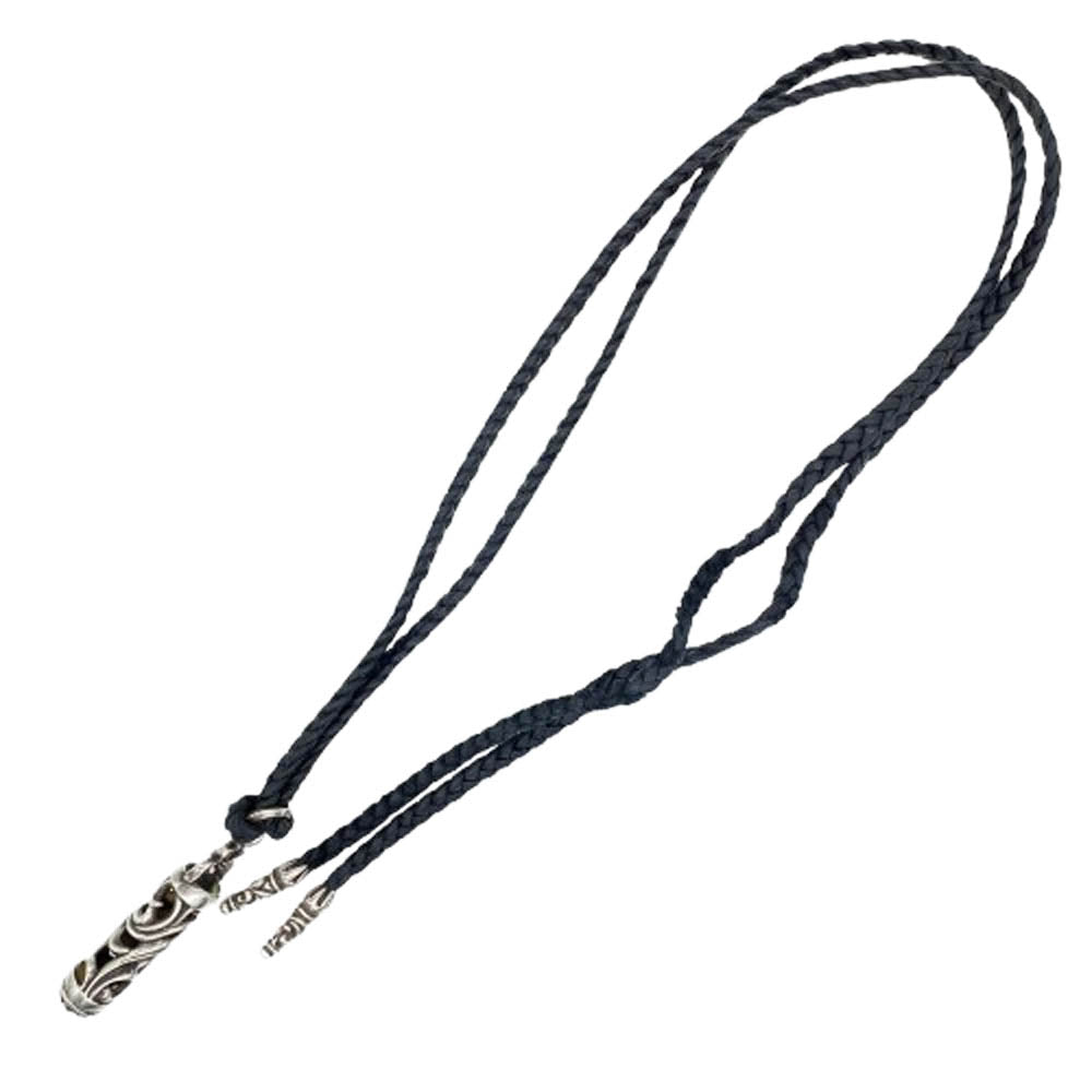 CHROME HEARTS クロムハーツ（原本無） ROLLER ローラー ペンダントトップ レザーブレード ネックレス ブラック系 シルバー系【中古】
