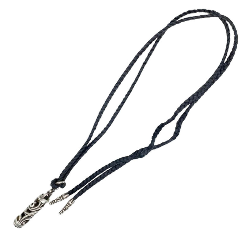 CHROME HEARTS クロムハーツ（原本無） ROLLER ローラー ペンダントトップ レザーブレード ネックレス ブラック系 シルバー系【中古】