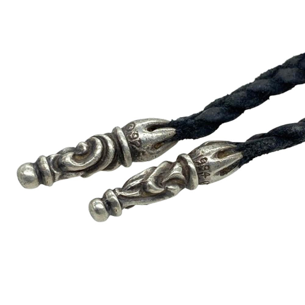 CHROME HEARTS クロムハーツ（原本無） ROLLER ローラー ペンダントトップ レザーブレード ネックレス ブラック系 シルバー系【中古】