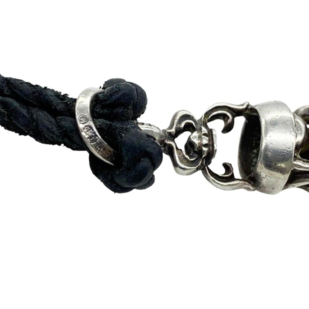 CHROME HEARTS クロムハーツ（原本無） ROLLER ローラー ペンダントトップ レザーブレード ネックレス ブラック系 シルバー系【中古】