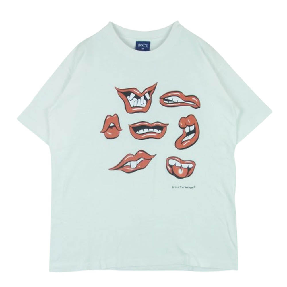 BOTT ボット BoTT-SS birth of the teenager リップ プリント 半袖 Tシャツ コットン 中国製 ホワイト系 M【中古】
