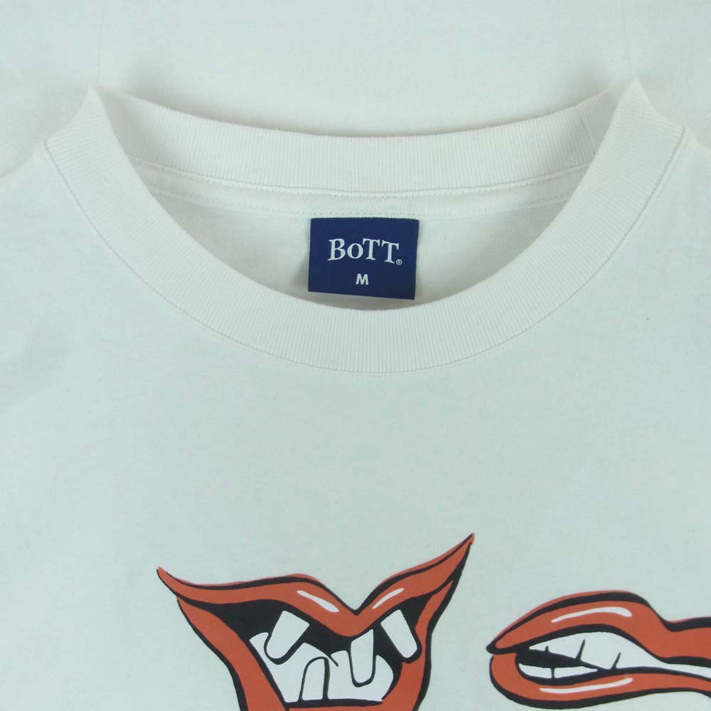 BOTT ボット BoTT-SS birth of the teenager リップ プリント 半袖 Tシャツ コットン 中国製 ホワイト系 M【中古】