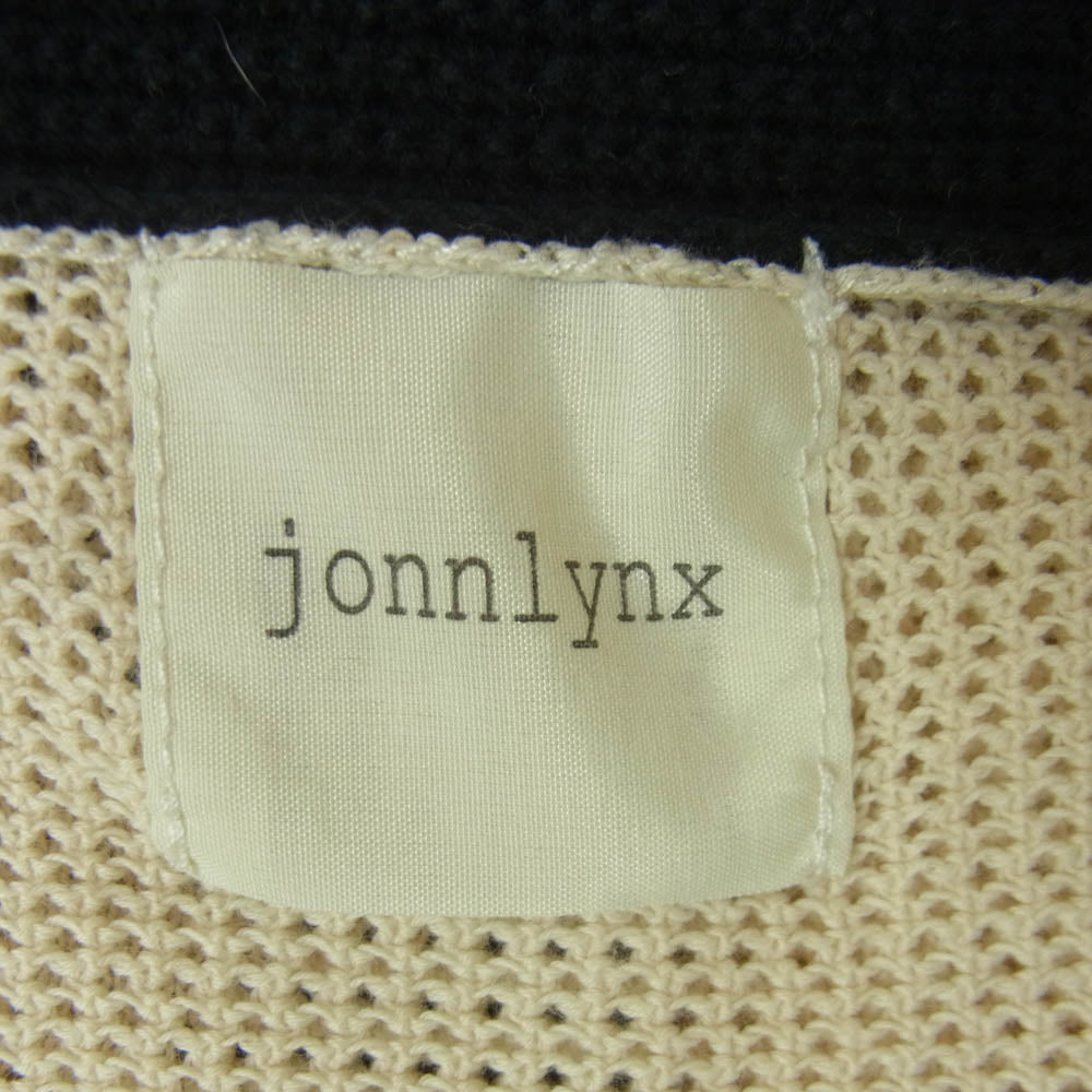 ジョンリンクス JL202-KN764 ニット生地 半袖 カーディガン シャツ ブラウス コットン 中国製 ベージュ系 F【中古】