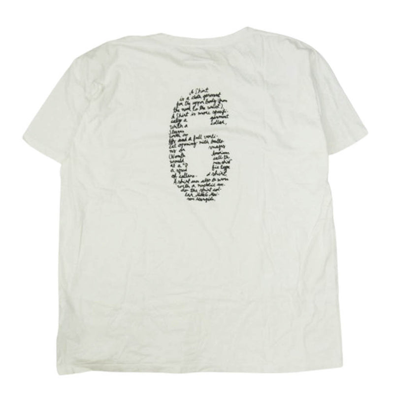 MAISON MARGIELA メゾンマルジェラ 18SS S32GC0482 S21058 ナンバリングロゴ バックプリント 半袖 Tシャツ カットソー ホワイト系 L【中古】