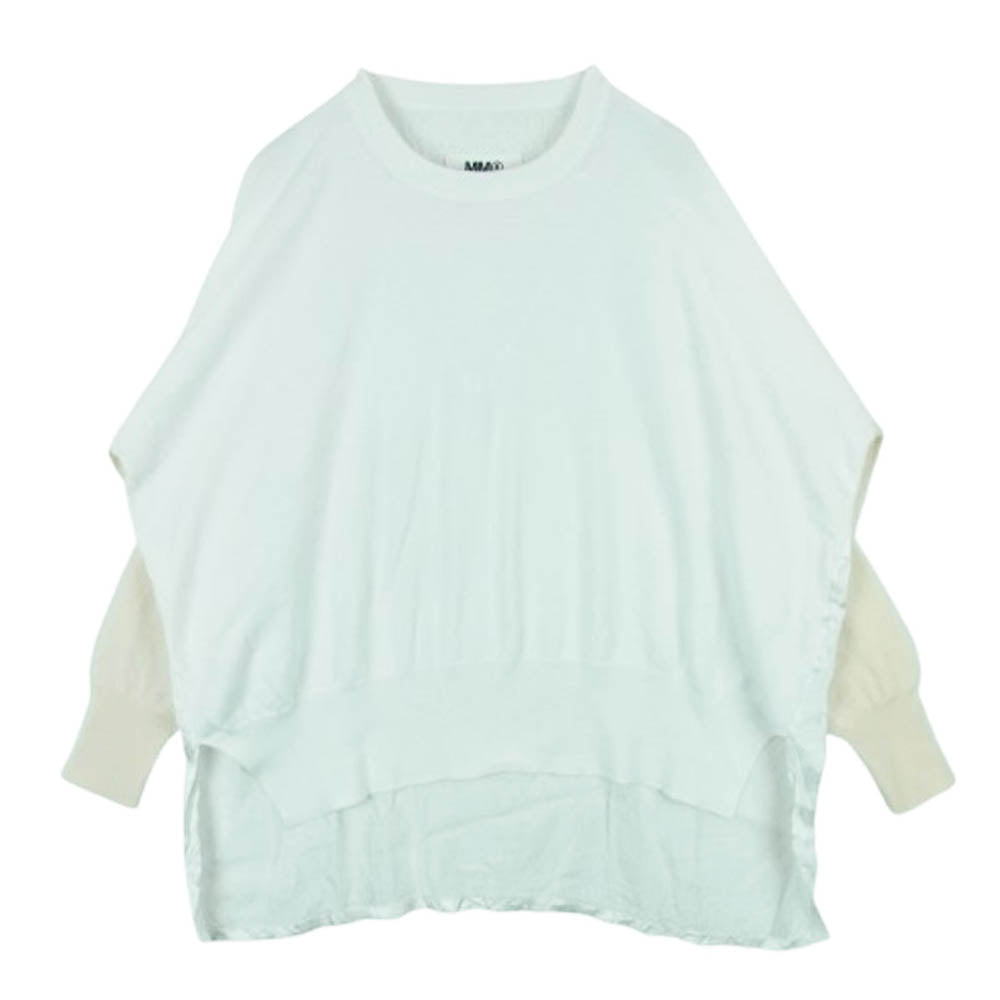 MAISON MARGIELA メゾンマルジェラ 18SS S52HA0101 S16248 ラウンドネック バック切替 デザイン クルーネック ニット セーター スウェット ホワイト系 M【中古】