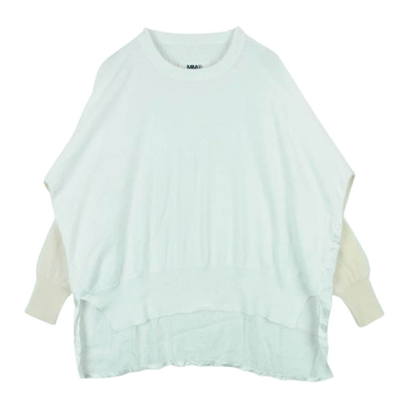 MAISON MARGIELA メゾンマルジェラ 18SS S52HA0101 S16248 ラウンドネック バック切替 デザイン クルーネック ニット セーター スウェット ホワイト系 M【中古】
