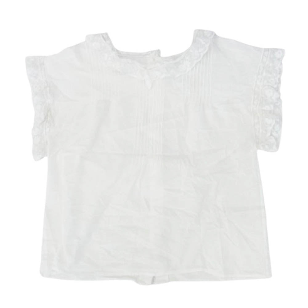 CHANEL シャネル 01P P17753V09863 レース刺繍 バックボタン シースルー ノースリーブ ブラウス シャツ ホワイト系 42【中古】