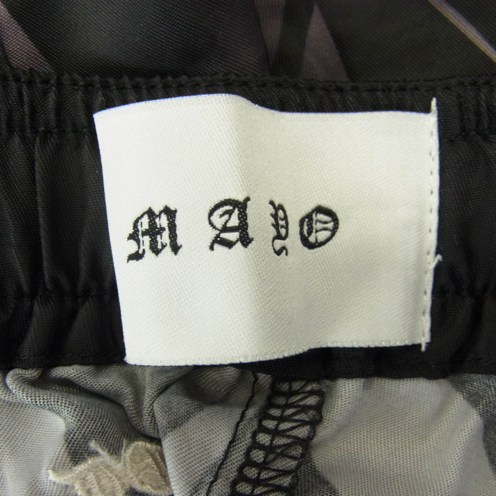 メイヨー 24MY-SPT07 FIRE EMBROIDERY SIDE SNAP NYLON PANTS ファイアープリント ロゴエンブロイダリ― サイドスナップ ナイロン トラックパンツ ブラック系 M【中古】