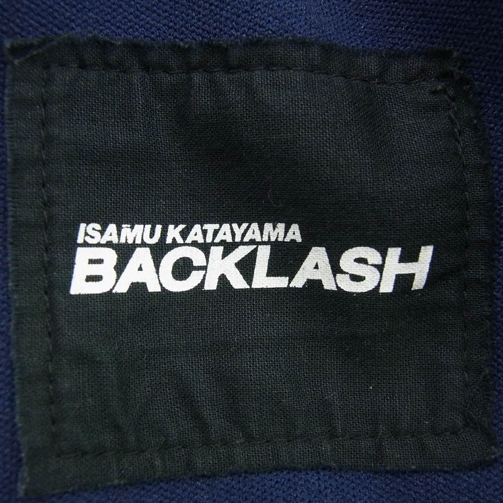 ISAMUKATAYAMA BACKLASH イサムカタヤマバックラッシュ 2105-01 POLYESTER-JERSEY SLIM ZIPPED TRACK PANTS ポリジャージー スリムフィット 裾ジップ トラックパンツ ネイビー系 L【中古】