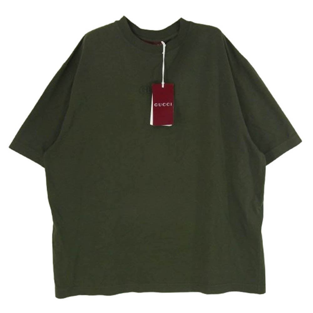 GUCCI グッチ 798115 XJG54 Embroidered cotton jersey T-shirt エンブロイダリ― コットンジャージー Tシャツ カットソー グリーン系 M【新古品】【未使用】【中古】