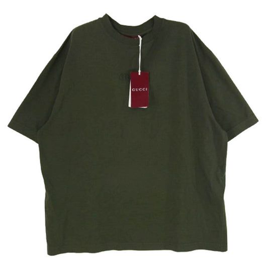 GUCCI グッチ 798115 XJG54 Embroidered cotton jersey T-shirt エンブロイダリ― コットンジャージー Tシャツ カットソー グリーン系 M【新古品】【未使用】【中古】