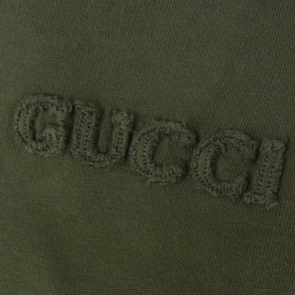 GUCCI グッチ 798115 XJG54 Embroidered cotton jersey T-shirt エンブロイダリ― コットンジャージー Tシャツ カットソー グリーン系 M【新古品】【未使用】【中古】
