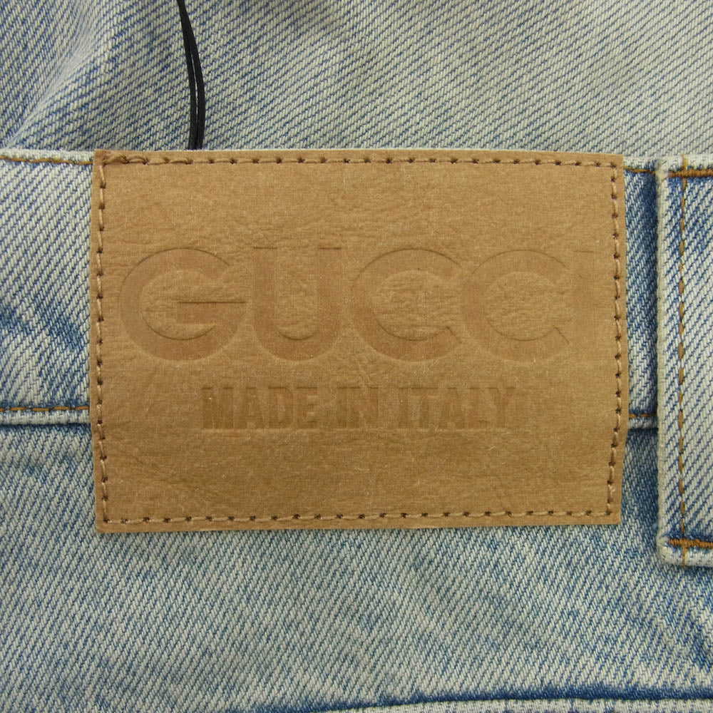GUCCI グッチ 774078 XDCTN GG ロールアップ ターンアップ ウォッシュド デニムパンツ ジーンズ インディゴブルー系 31【極上美品】【中古】