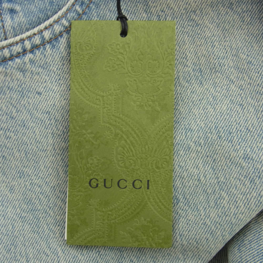 GUCCI グッチ 774078 XDCTN GG ロールアップ ターンアップ ウォッシュド デニムパンツ ジーンズ インディゴブルー系 31【極上美品】【中古】