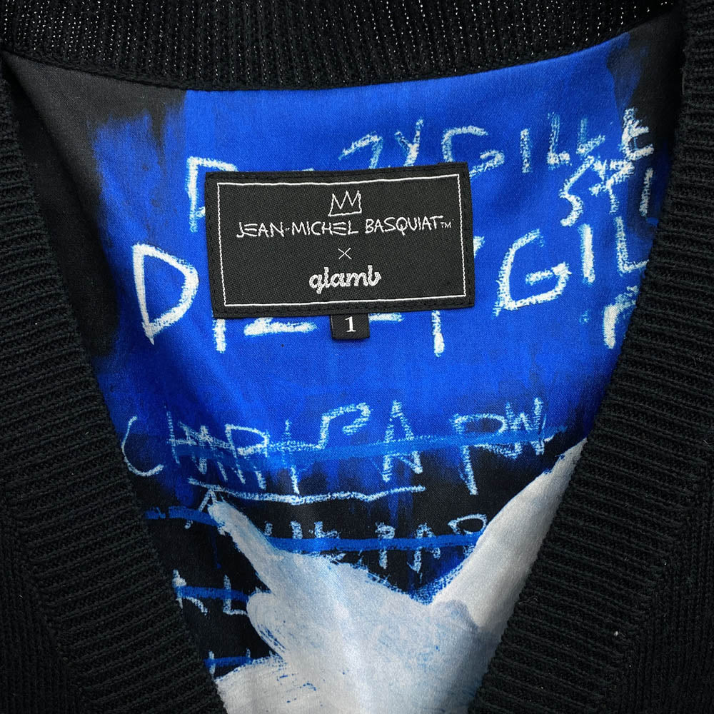 glamb グラム ×Jean-Michel Basquiat バスキア リバーシブル カーディガン ブラック系 マルチカラー系 1【中古】