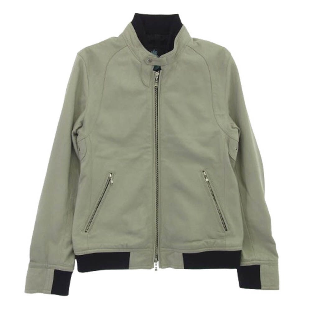 ギルドプライム ラムレザー シングル ライダース ジャケット グレー系 M【中古】