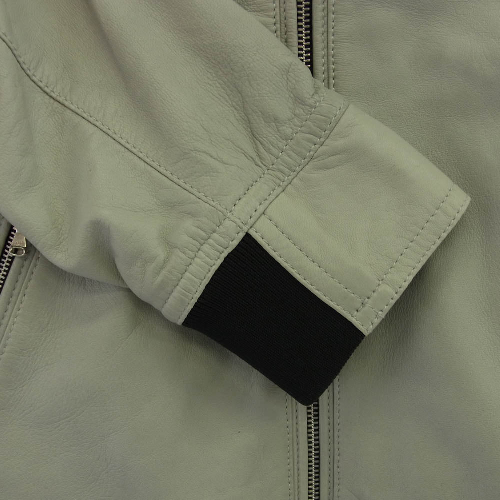 ギルドプライム ラムレザー シングル ライダース ジャケット グレー系 M【中古】