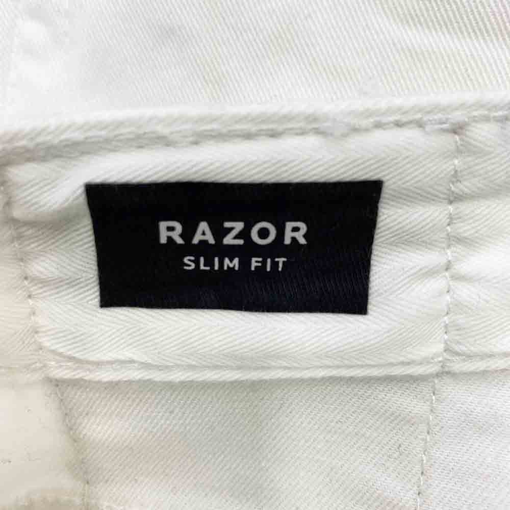 DENHAM デンハム RAZOR SLIM スリムフィット ストレート デニムパンツ ジーンズ ホワイト系 W36【中古】