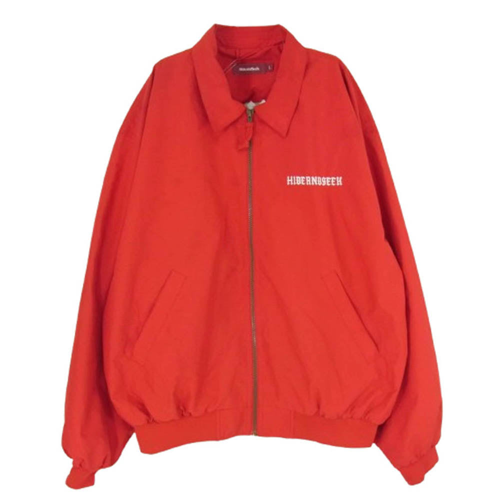 HideandSeek ハイドアンドシーク HJ-100221 Harrington Jacket ロゴ刺繍 ハリントンジャケット スウィングトップ レッド系 L【中古】