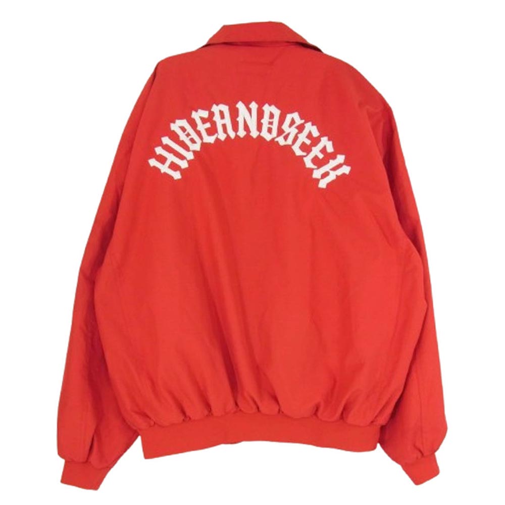 HideandSeek ハイドアンドシーク HJ-100221 Harrington Jacket ロゴ刺繍 ハリントンジャケット スウィングトップ レッド系 L【中古】