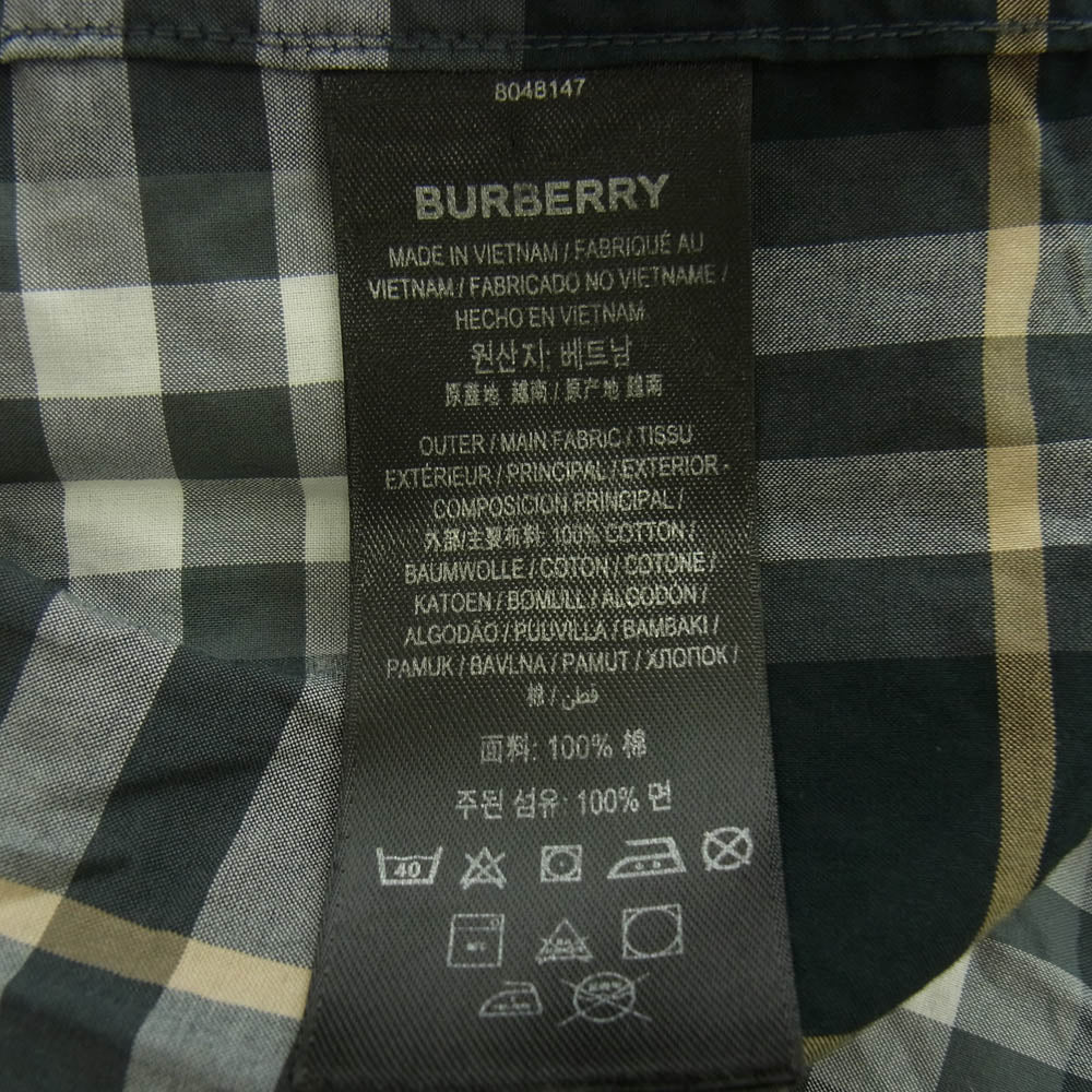 BURBERRY バーバリー 8048147 ボタンダウン ブロード チェック 長袖シャツ グレー系 ブラック系 XS【中古】