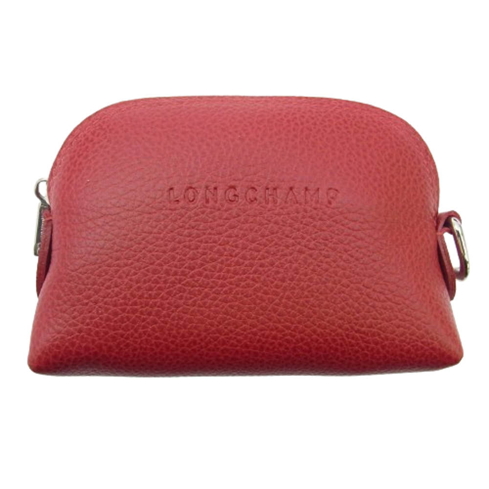 Longchamp ロンシャン レザーポーチ レッド レッド系【美品】【中古】