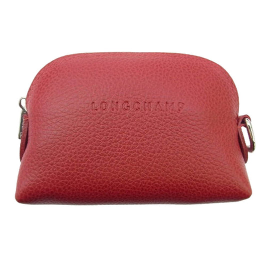 Longchamp ロンシャン レザーポーチ レッド レッド系【美品】【中古】