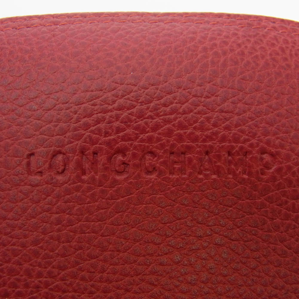 Longchamp ロンシャン レザーポーチ レッド レッド系【美品】【中古】
