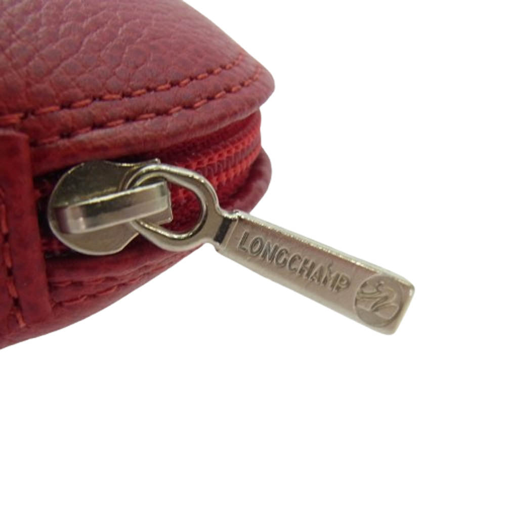 Longchamp ロンシャン レザーポーチ レッド レッド系【美品】【中古】