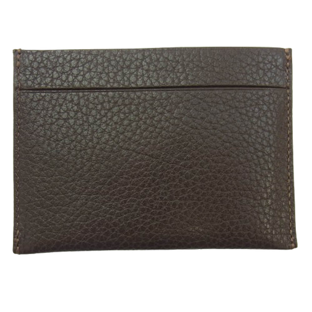 Longchamp ロンシャン レザーカードケース 名刺入れ ダークブラウン系【極上美品】【中古】