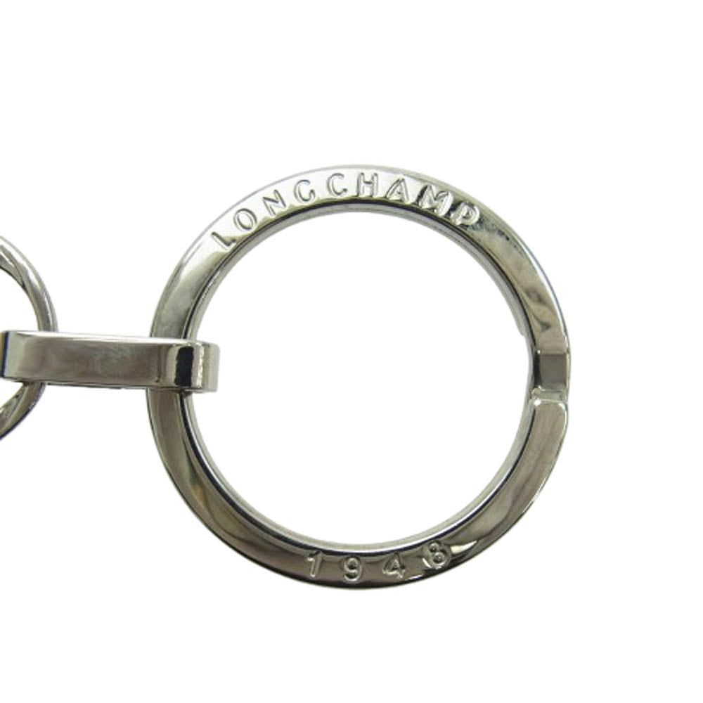 Longchamp ロンシャン レザー バッグ型 キーホルダー キーチャーム キーリング グリーンブルー系【中古】