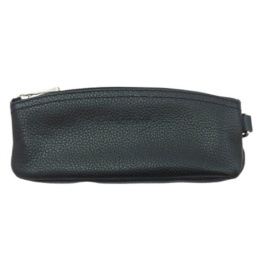 Longchamp ロンシャン レザー ペンケース 筆箱 ブラック ブラック系【美品】【中古】