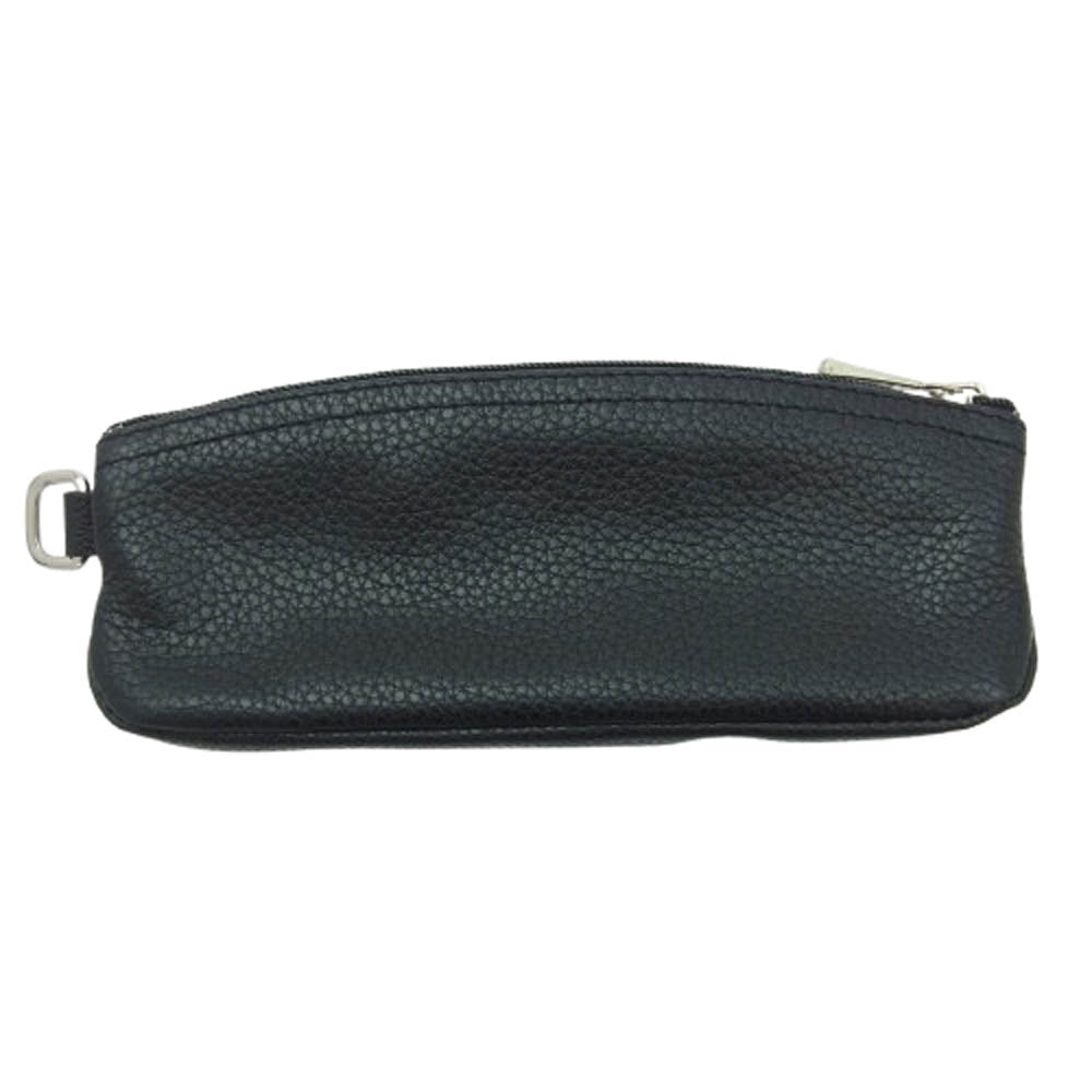 Longchamp ロンシャン レザー ペンケース 筆箱 ブラック ブラック系【美品】【中古】