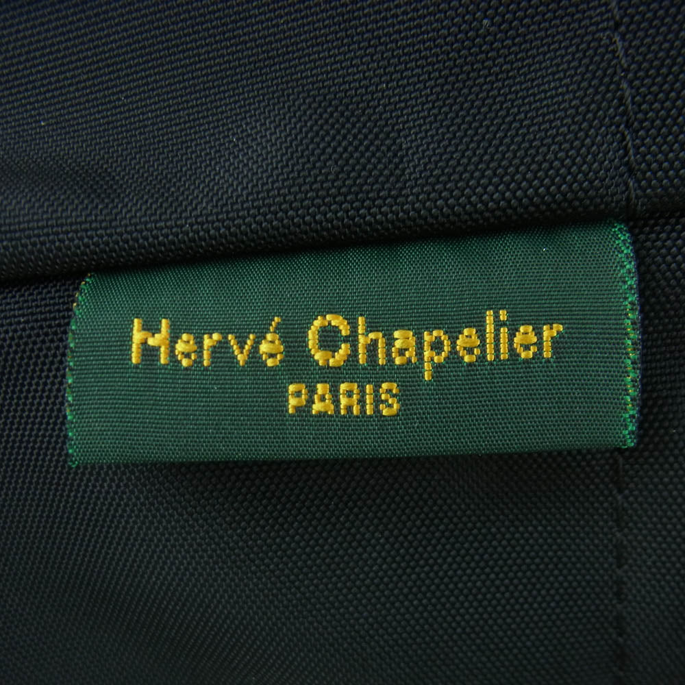 Herve Chapelier エルベ・シャプリエ 2925N 舟形トート スクエア ベース ベーシック ナイロン ラージ トートバッグ Lサイズ ノワール ブラック系【美品】【中古】