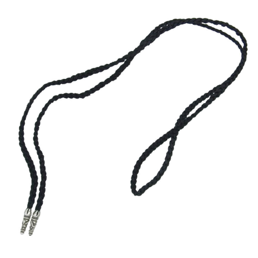 CHROME HEARTS クロムハーツ（原本無） LEATHER BRAID スクロール レザーブレード ネックレス ブラック系 シルバー系【中古】