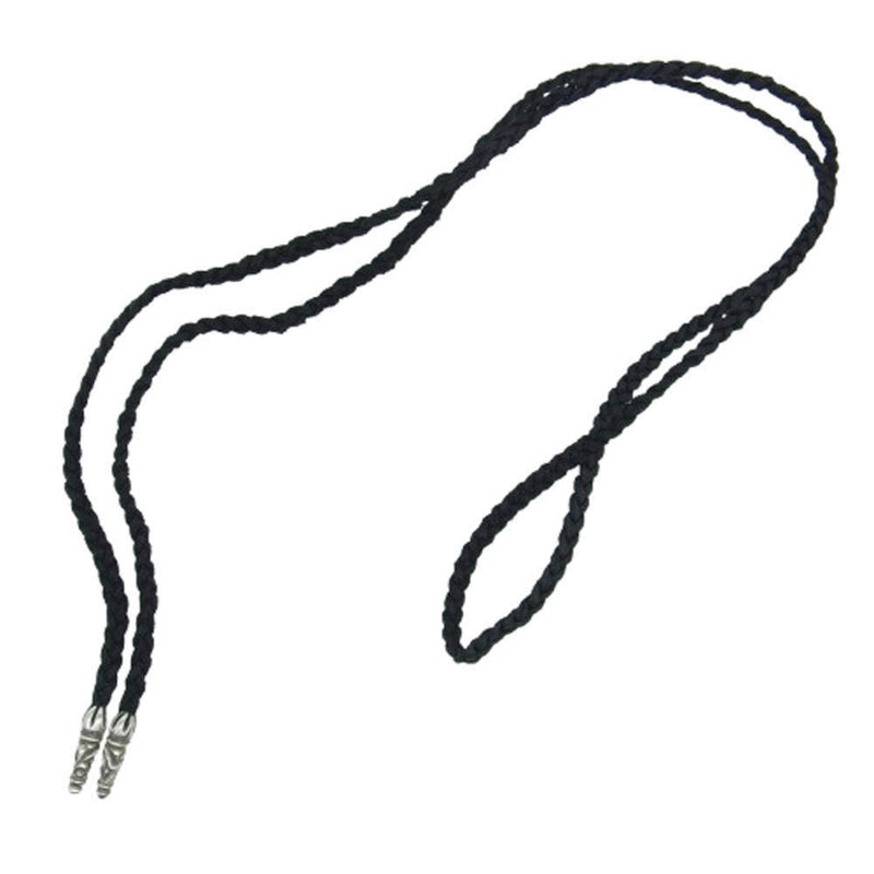 CHROME HEARTS クロムハーツ（原本無） LEATHER BRAID スクロール レザーブレード ネックレス ブラック系 シルバー系【中古】