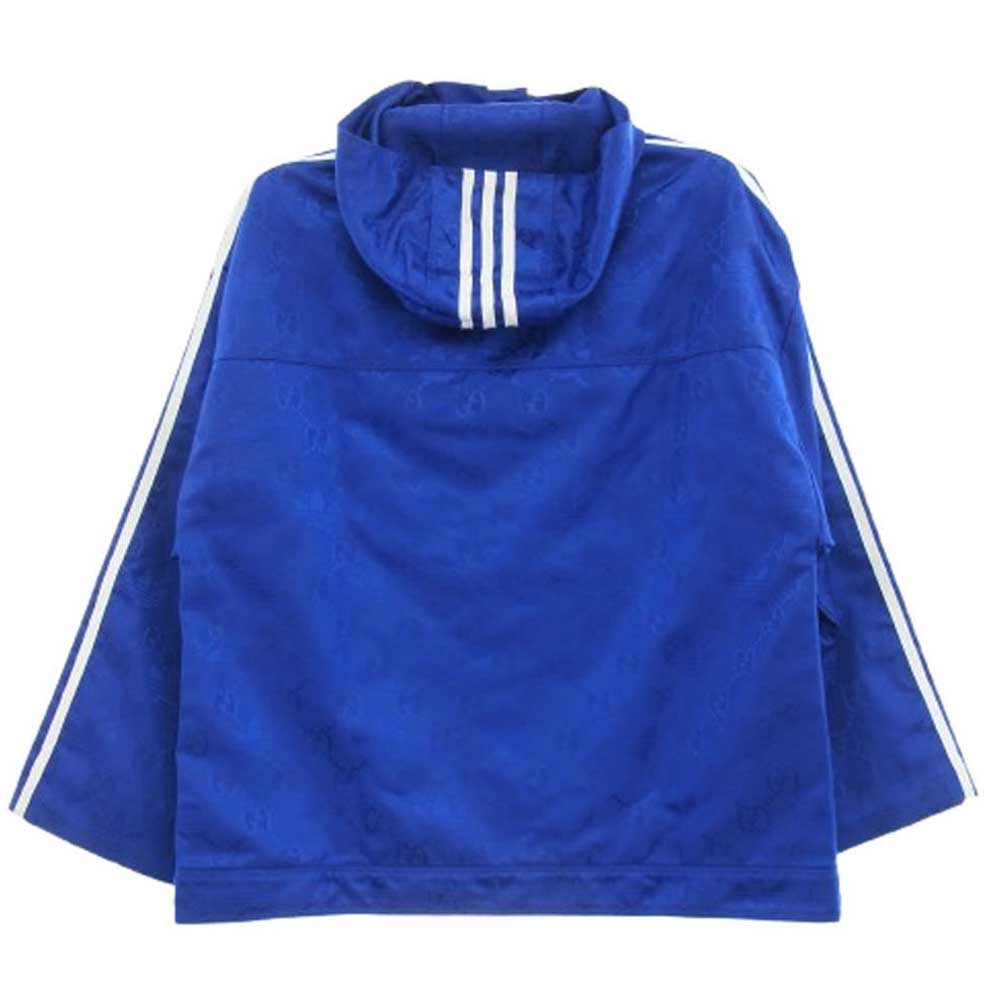 GUCCI グッチ 22AW 702298 ZAJFW × ADIDAS アディダス GG Bomber Jacket Ｗネーム サイドライン ボンバージャケット ブルゾン ブルー系 38【美品】【中古】