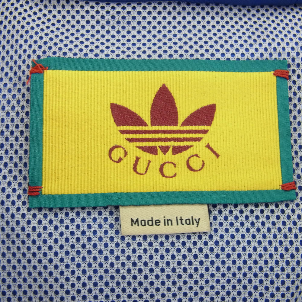 GUCCI グッチ 22AW 702298 ZAJFW × ADIDAS アディダス GG Bomber Jacket Ｗネーム サイドライン ボンバージャケット ブルゾン ブルー系 38【美品】【中古】