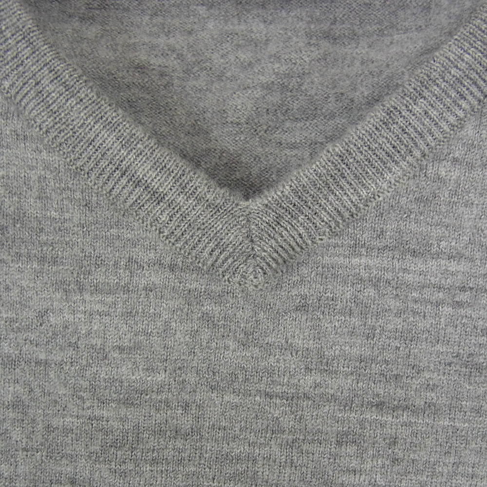 JOHN SMEDLEY ジョンスメドレー 英国製 エクストラファインメリノウール Vネック ニット セーター グレー系 XS【中古】