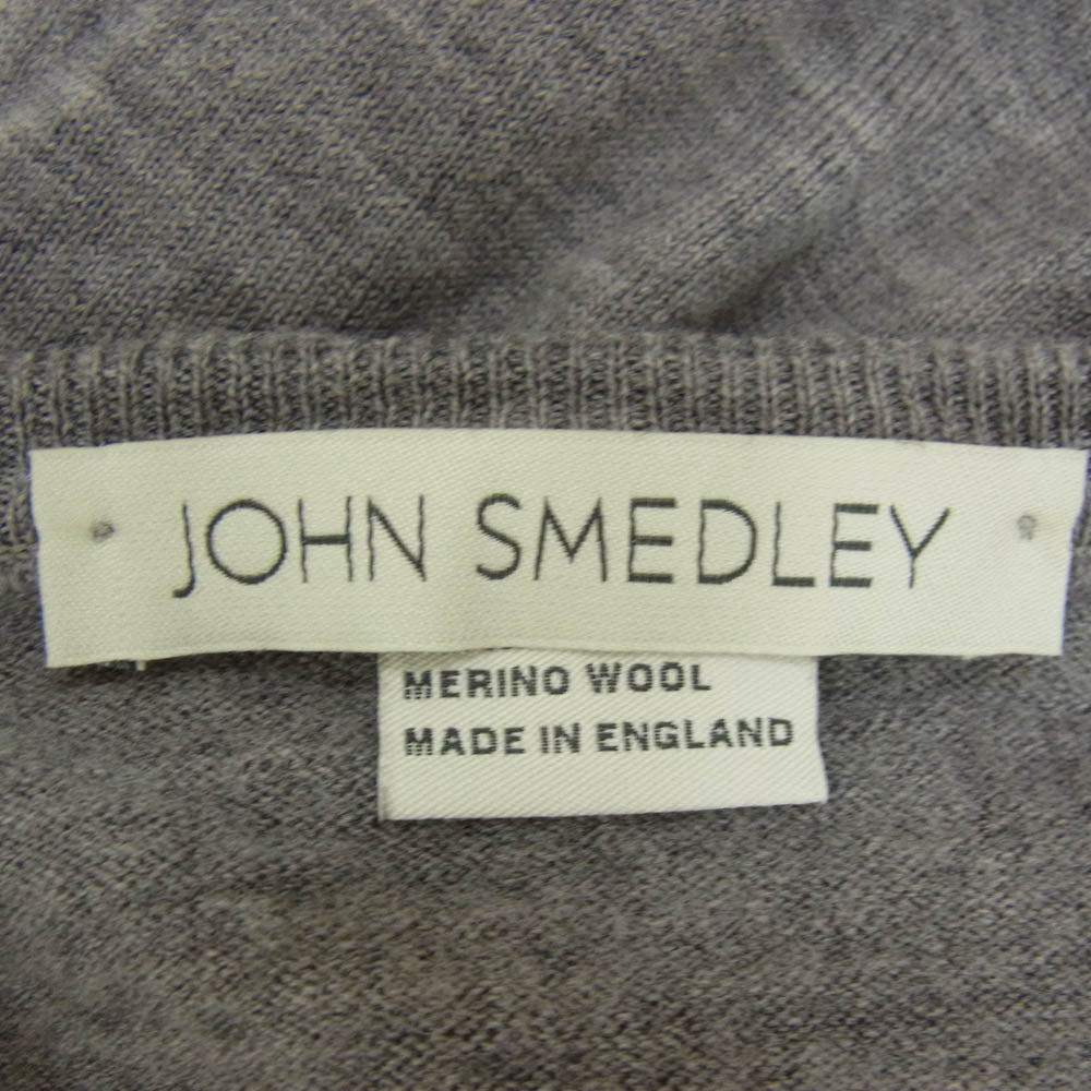 JOHN SMEDLEY ジョンスメドレー 英国製 エクストラファインメリノウール Vネック ニット セーター グレー系 XS【中古】