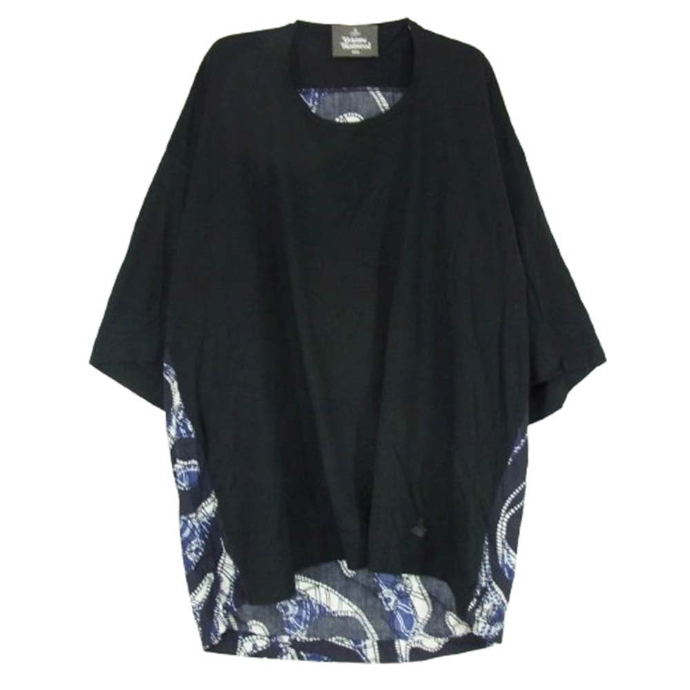Vivienne WestwoodMAN ヴィヴィアンウエストウッドマン 背面切替 ドッキング オーバーサイズ カットソー 半袖 Tシャツ ブラック系 F【中古】