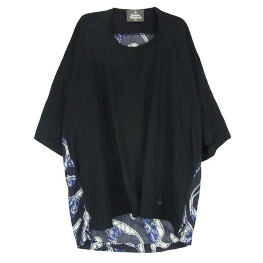 Vivienne WestwoodMAN ヴィヴィアンウエストウッドマン 背面切替 ドッキング オーバーサイズ カットソー 半袖 Tシャツ ブラック系 F【中古】
